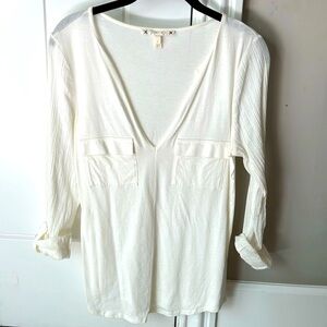 Soft Joie cream v neck top blouse